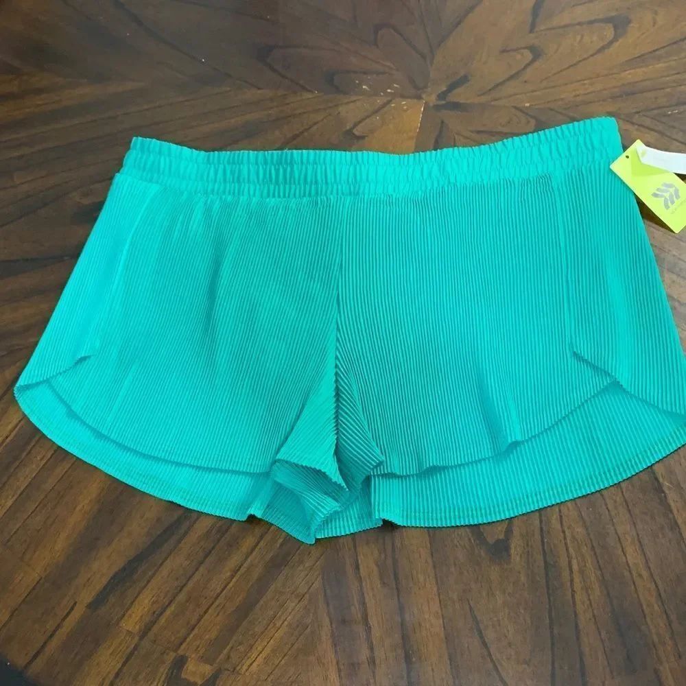 All in Motion Teal Pleated Shorts